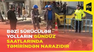 Nəsimi rayonunda partlayan su borusu tıxaca səbəb olub