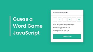 Word Guessing Game in HTML CSS & JavaScript | Guess the Word Game in JavaScript