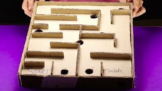 How To Make An Amazing Cardboard Box Marble Labyrinth Game || Tutorial