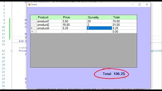 Calculate the Total Sum of a DataGridView Column in VB.net