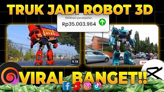 Konten TRUK JADI ROBOT Viral Banget Cuan Puluhan Juta ! Cara Dapat Uang dari Youtube 2024 Terbaru