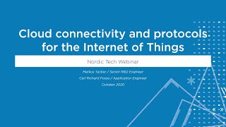 Cloud connectivity and protocols for the Internet of Things