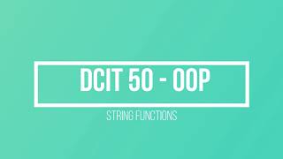 String Functions Part 1 | Java Programming | DCIT 50 | Tagalog