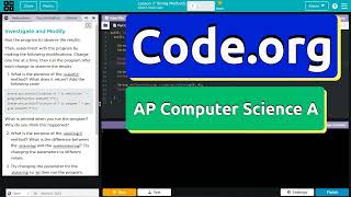 Code.org Lesson 7.1 String Methods | Tutorial with Answers | CSA Unit 6