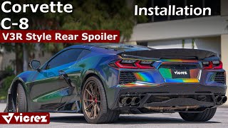 Vicrez V3R Style Rear Spoiler (Chevrolet Corvette C8 Spoiler Install)  #vz102473