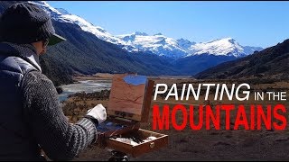 Painting Distant Mountains - How to paint EN PLEIN AIR - Rees Valley New Zealand