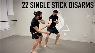 22 Single Stick Kali Disarms | Filipino Martial Arts