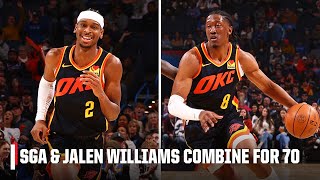 Shai Gilgeous-Alexander & Jalen Williams TOOK OVER 😤 Thunder duo combine for 70 👀 | NBA on ESPN