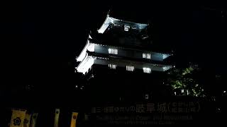 金華山山頂 岐阜城の夜景映像