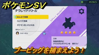 ポケモンＳＶ　ブーピッグを捕まえよう！テラレイドバトルでポケモン・経験値アイテムなどを手に入れよう！　【スカーレット・バイオレット】