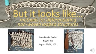 But it looks like... methods of differentiating non-woven looped structures - NESAT XIV 2021