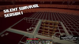 building the floor of the farm | silent survival S1 E197 | 4K |《Minecraft》