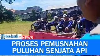 Begini Proses Pemusnahan dari Puluhan Senjata Api Rakitan di Polda Sumatera Selatan