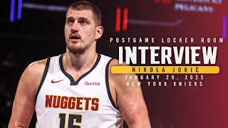 Nikola Jokić Postgame Locker Room Interview vs. Knicks 🎙 | 1/29/25