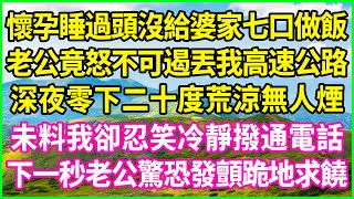 懷孕睡過頭沒給婆家七口做飯，老公竟怒不可遏丟我高速公路，深夜零下二十度荒涼無人煙，未料我卻忍笑冷靜撥通電話，下一秒老公驚恐發顫跪地求饒！#情感故事 #花開富貴 #感人故事 #深夜談話 #人生故事