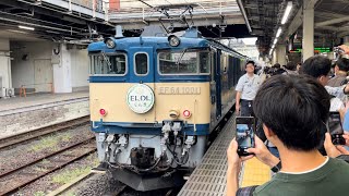 【臨時快速DLぐんま６fin号（往路）】高崎駅2番線に停車中の国鉄DD51形842号機＋12系客車５両＋EF64形1001号機（前後共特製HM掲出）を観察してみる動画！（9731レ）2024.10.5