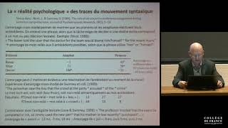 Représentation cérébrale des structures linguistiques (7) - Stanislas Dehaene (2015-2016)