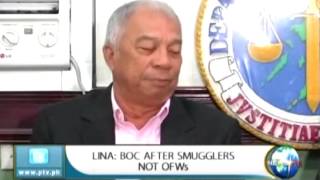 NewsLife: Lina: BOC after smugglers not OFWs || Aug. 24, 2015