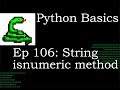 Python Basics String Isnumeric Method