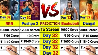 Pushpa 2 the Rule D32 vs RRR vs Dangal Vs Baahubali 2 Day 32 Collection Comparison Prediction Video