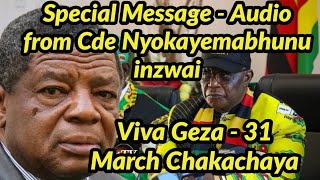 Special Message - Latest audio from Cde Nyokayemabhunu - inzwai - ZANU PF must go 🇿🇼 Full info