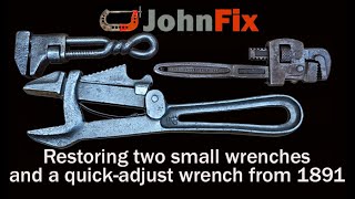 Restoring two small wrenches and a quick adjust Vandergrift from 1891