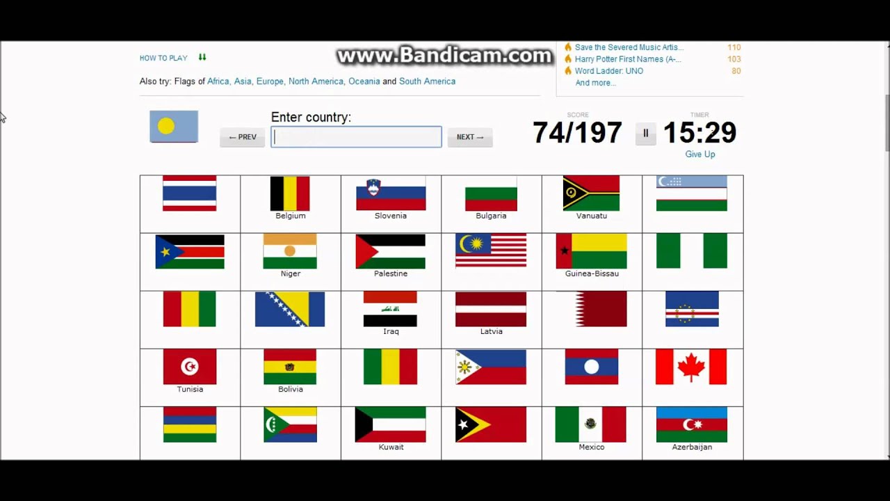 Flags Of The World Quiz Printable