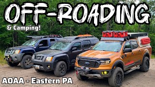 Camping \u0026 Wheeling at an Off-Road Park in PA | Nissan Xterras - Ford Ranger w/GFC Camper