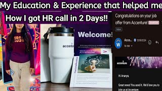 How I Got Shortlisted in Accenture | My Work Experience Explained| How the HR call in 2 days only! 🌟