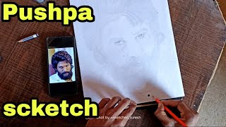 Pushpa scketch tutorial || allu arjun sketch made in normal rough paper || scketcher_suresh