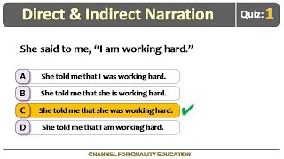 Direct & Indirect Speech - Quiz 1| English Grammar - with Exercise and Quiz