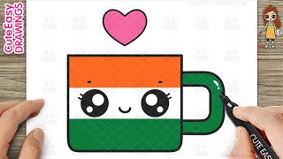 How to Draw a Tri Color Cute Easy Cup for Kids Step by Step