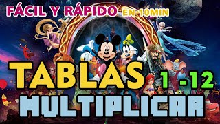 [DISNEY] APRENDAMOS TABLAS de MULTIPLICAR del 1 al 12- CON VOZ HUMANA