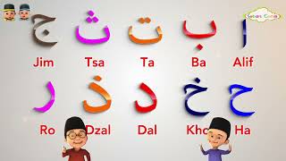 Belajar menghafal dan mengeja huruf hijaiyah dari huruf alif ba ta tsa jim ha kho dal dzal sampai ro