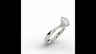 Solitaire Diamond Ring With Twisted Shoulders From Pobjoy Diamonds