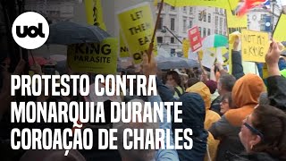 Coroação Charles 3º: Manifestantes gritam 'não é meu rei' em protesto contra monarquia em Londres