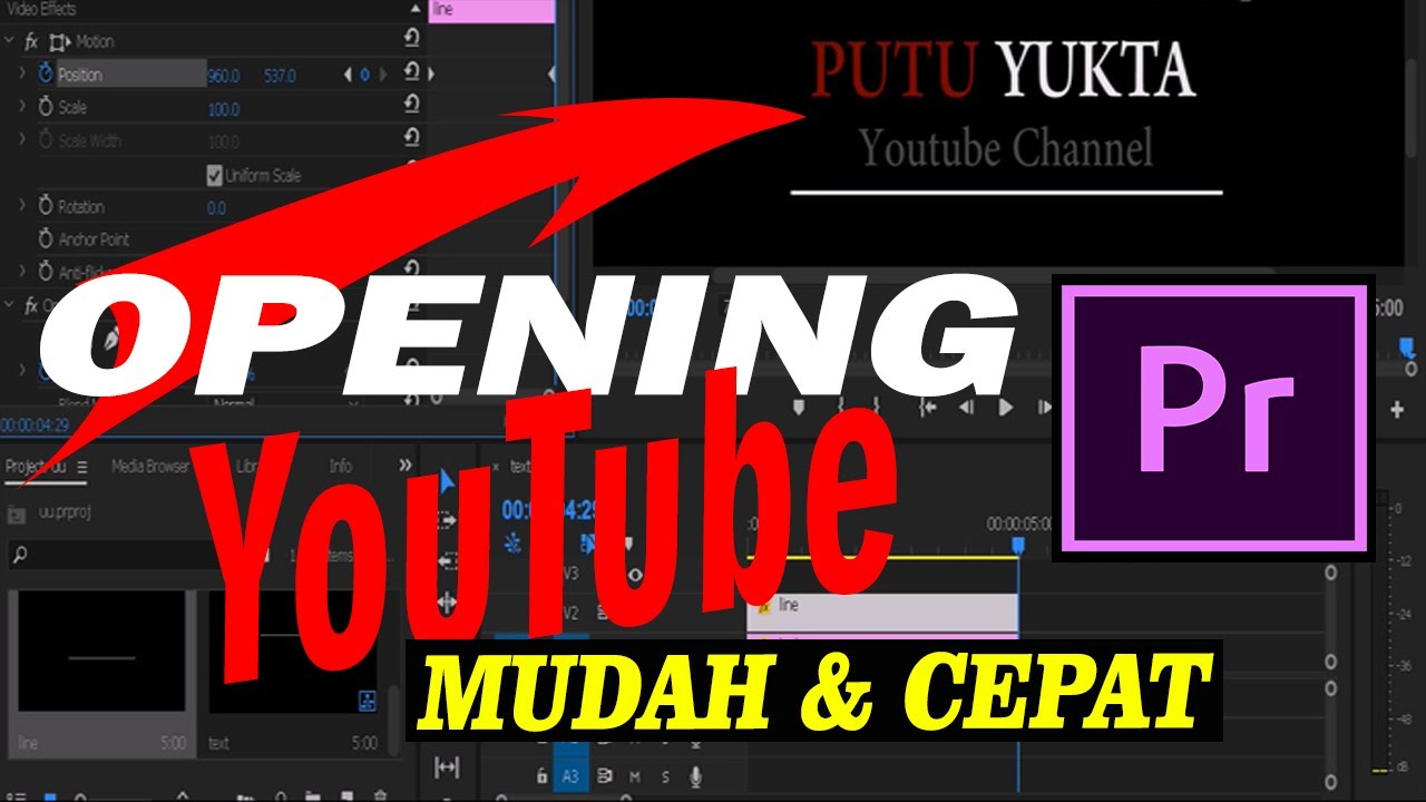 Tutorial Membuat Opening Intro Youtube Simple Pemula Adobe Premiere