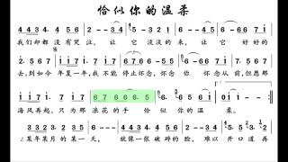 恰似你的温柔 D调伴奏 (加小节指示，供参考）Love will be back someday - instrumental in D with measure marks