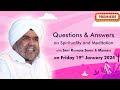 Q & A on Spirituality & Meditation with Sant Rajinder Singh Ji Maharaj - Jan 19, 2024