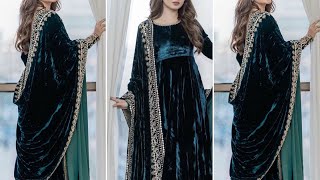 Elegant Partywear Velvet Dress Designs 2024|Partywear winter Dress designs|Partywear Velvet  dress