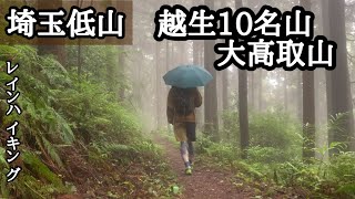 【埼玉低山　大高取山】傘さしてレインハイクを楽しむ。