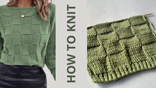 🧶 Идеальный Узор за 5 Минут: Knit Stunning Reversible Squares Pattern!