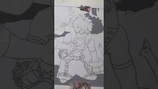 Izuku Midoriya and Katsuki Bakugou Line Art #anime #animeart #glasspainting