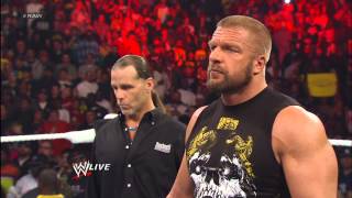 Shawn Michaels predicts Triple H will defeat Brock Lesnar at WrestleMania: Raw, April 1, 2013