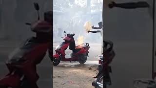 Electric scooter fire accident