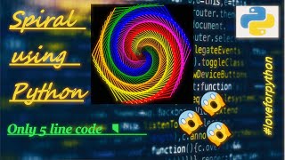 Amazing Spiral using python | 5 line code | Python coders | Colorful Spiral | One time Motivation ||