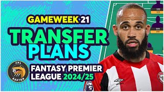 MY FPL GAMEWEEK 21 TRANSFER PLANS | GW21 TEAM SELECTION 👀 | Fantasy Premier League Tips 2024/25