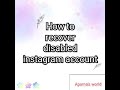 How to recover disabled instagram account #shorts #instagramaccountrecover