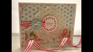 Pretty shabby chic thank you card Stampin' Up! products