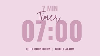 ⌛ 7 Minute Quiet Countdown Timer ⏰ Gentle Alarm 💗 Aesthetic Pastel Pink